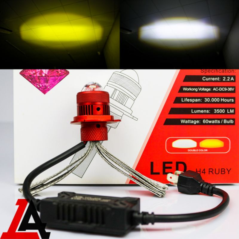 Bóng pha Led Ruby AC-DC-36V 60W Cos vàng Pha trắng