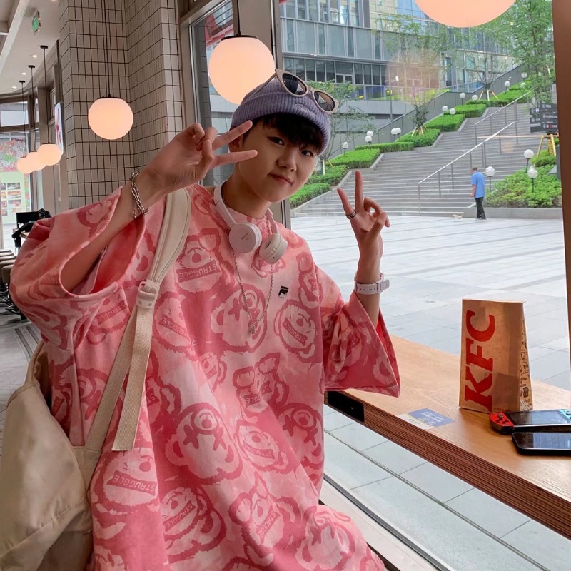 Áo Thun Tay Ngắn Cổ Tròn In Hình Gấu Thời Trang Mùa Hè Dành Cho Nam Size M-3XL