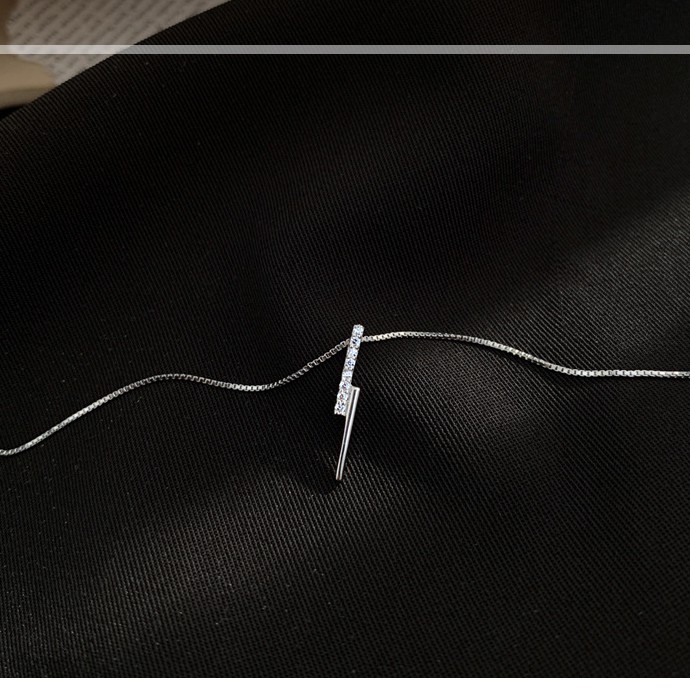 Dây chuyền bạc 925 có mặt dây kiểu dáng hình học thời trang nữ thanh lịch