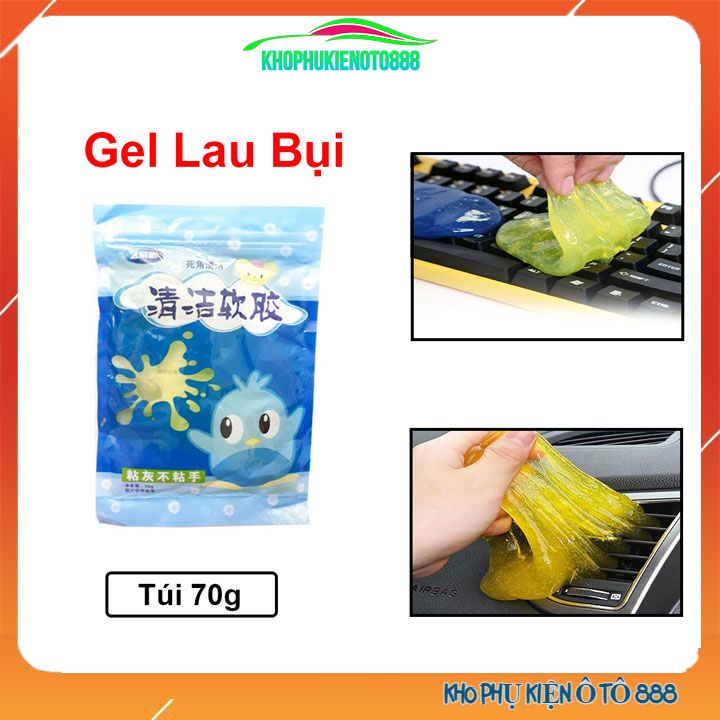 [ FREESHIP ] Gel Silicone Làm Sạch Bụi Bẩn Ô Tô Bàn Phím Máy Tính Dạng Túi 70g