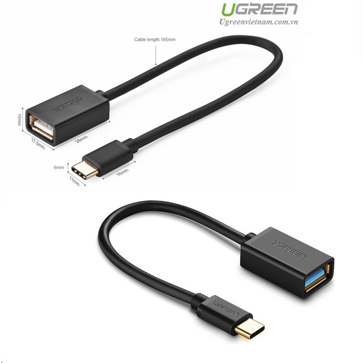 Cáp chuyển USB Type-C sang USB 2.0 chuẩn A cổng âm chính hãng Ugreen 30175