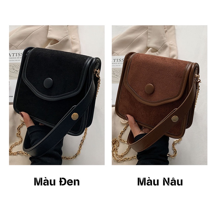 Túi xách nữ đẹp đeo chéo kẹp nách MUNGA chất liệu da cao cấp, dây xích thời trang công sở đi làm đi chơi TMG11