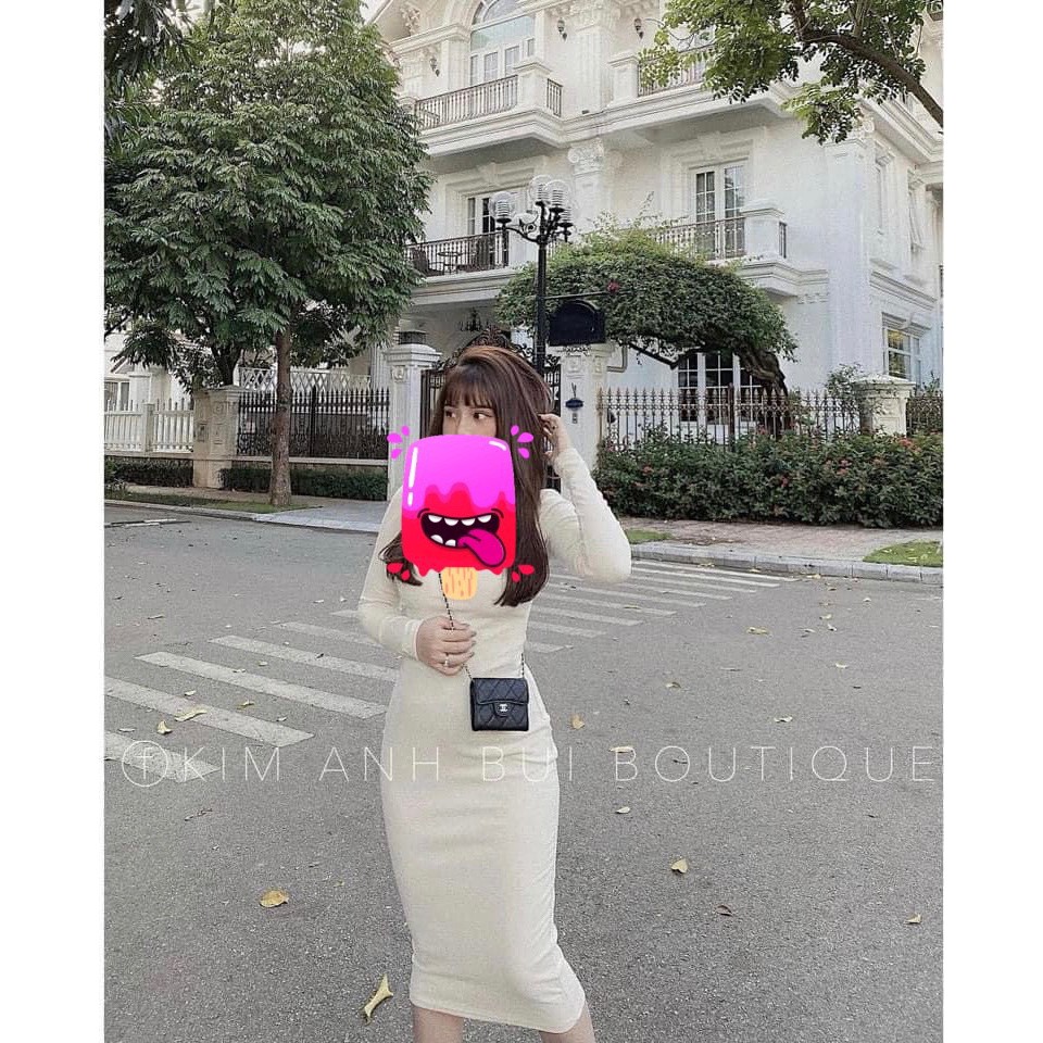 Váy thun zip body cổ tròn ⚡ Casper.Store | FREESHIP | ⚡ Đầm trơn dáng ôm dài tay 3 màu Cực HOT