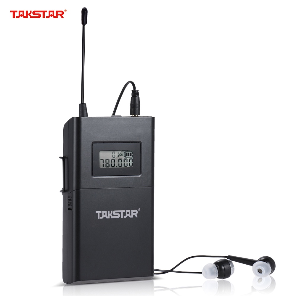 Hệ Thống Âm Thanh Không Dây TAKSTAR Wp-200R UHF 6 Kênh Truyền Tải Khoảng Cách 50m Kèm Tai Nghe Nhét Tai