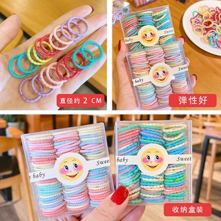 Hộp 100 dây thun cột tóc nhiều màu sắc cho bé