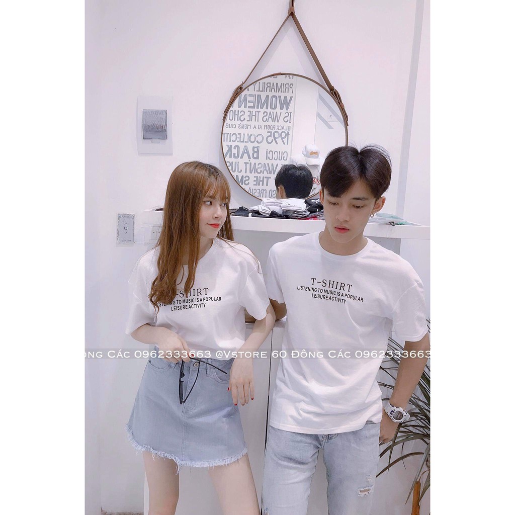 Áo đôi T-SHIRT nam nữ màu trắng