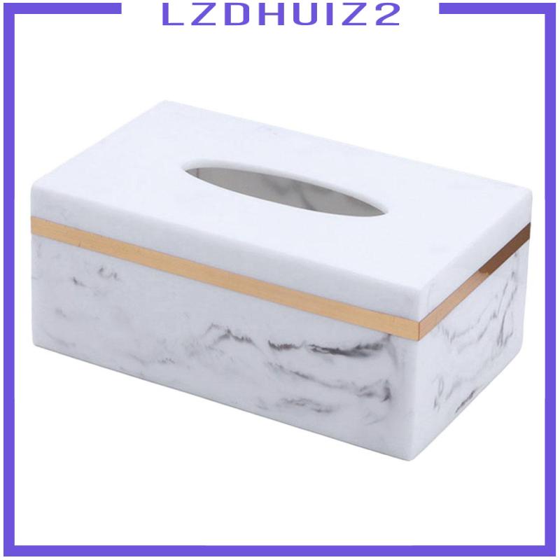 Hộp Đựng Khăn Giấy Họa Tiết Đá Hoa Cương Màu Trắng Cho Nhà Bếp