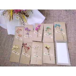 Thiệp hoa khô giấy kraft thiệp sinh nhật ghi lời nhắn quà tặng handmade