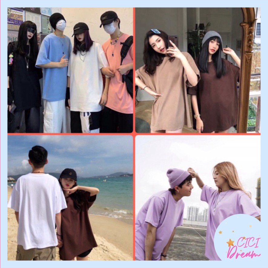 Áo thun trơn unisex form thụng tay lỡ, áo Phông trơn form rộng tay lỡ nhiều màu, áo mặc nhóm đi học, đi chơi, kỉ yếu rẻ