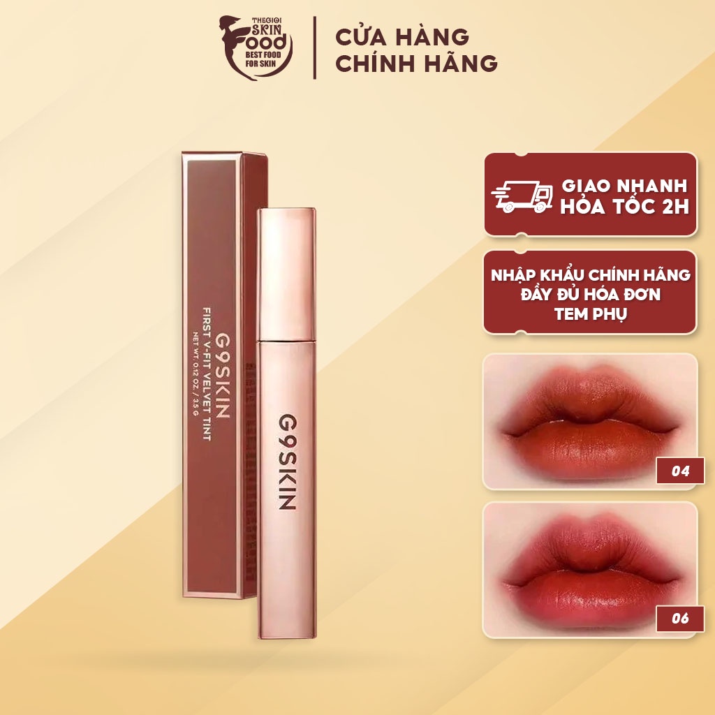 Son Kem Lì, Siêu Mịn Mượt, Lên Màu Chuẩn Hàn Quốc G9Skin First V-Fit Velvet Tint 3.5g