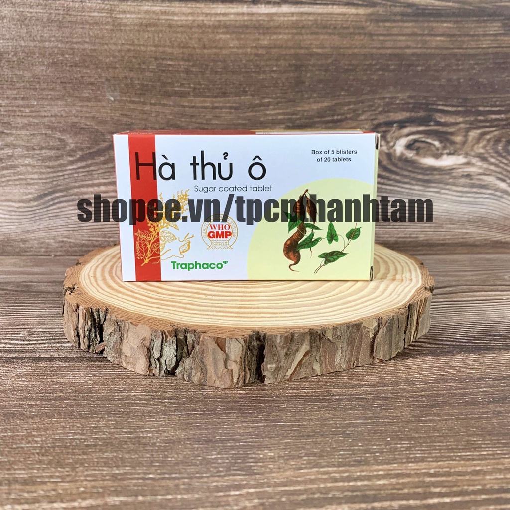 Viên uống Hà Thủ Ô bổ sung cao hà thủ ô giúp làm đen tóc, giảm bạc tóc, bổ thận - Hộp 100 viên