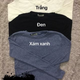 Áo thun gân thun trơn tay dài nữ🌹