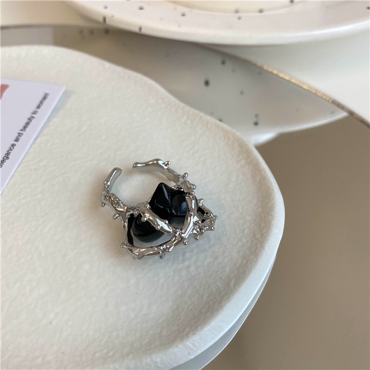 Nhẫn Hở Hình Trái Tim Phong Cách punk Thời Trang