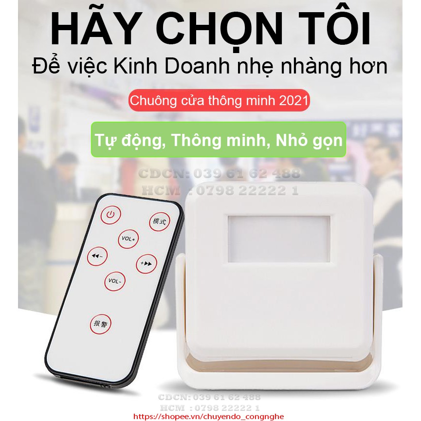 CHUÔNG CẢM ỨNG BÁO KHÁCH , CHÀO KHÁCH TỰ ĐỘNG CÓ REMOTE ( CDCN_24 )