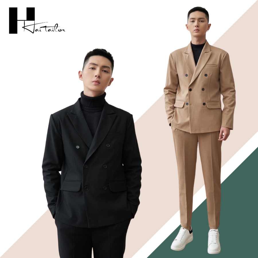 Bộ vest nam 6 cúc Hàn Quốc, Blazer nam đẹp trẻ trung lịch lãm-Hai TaiLor