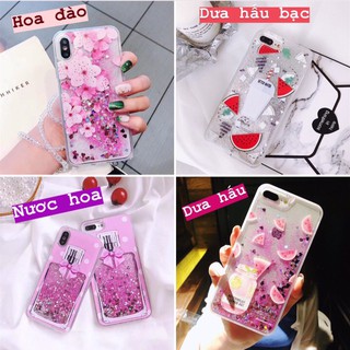Ốp lưng Nhũ Chảy Dưa Hấu - Hoa Anh Đào cho iphone từ 6 -> Xs Max