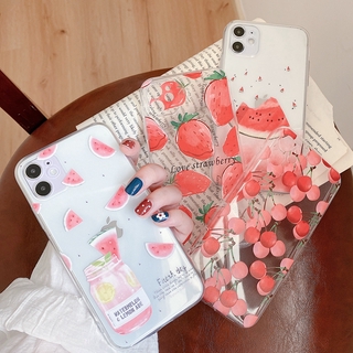 Fruit Case IPhone 7 8 Plus Case IPhone 11 Pro Max phone cases iphone 6 6s Plus iphone XR Xs SE 2020 Soft Cover Casing fashion cute couple clear cherry, strawberry ,summer 11pro 6splus 7plus