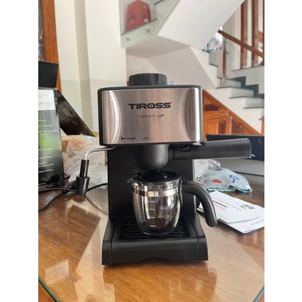 Máy Pha Cafe Espresso Tiross TS 621 Pha Cafe Gia Đình Văn Phòng Chính Hãng, Bảo Hành 12 Tháng