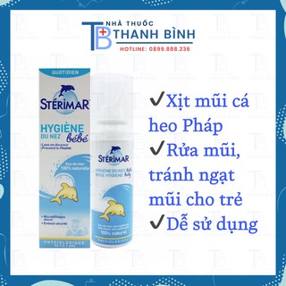 Sterimar xịt mũi cá heo pháp giúp vệ sinh mũi và giảm viêm mũi nhập khẩu chính hãng