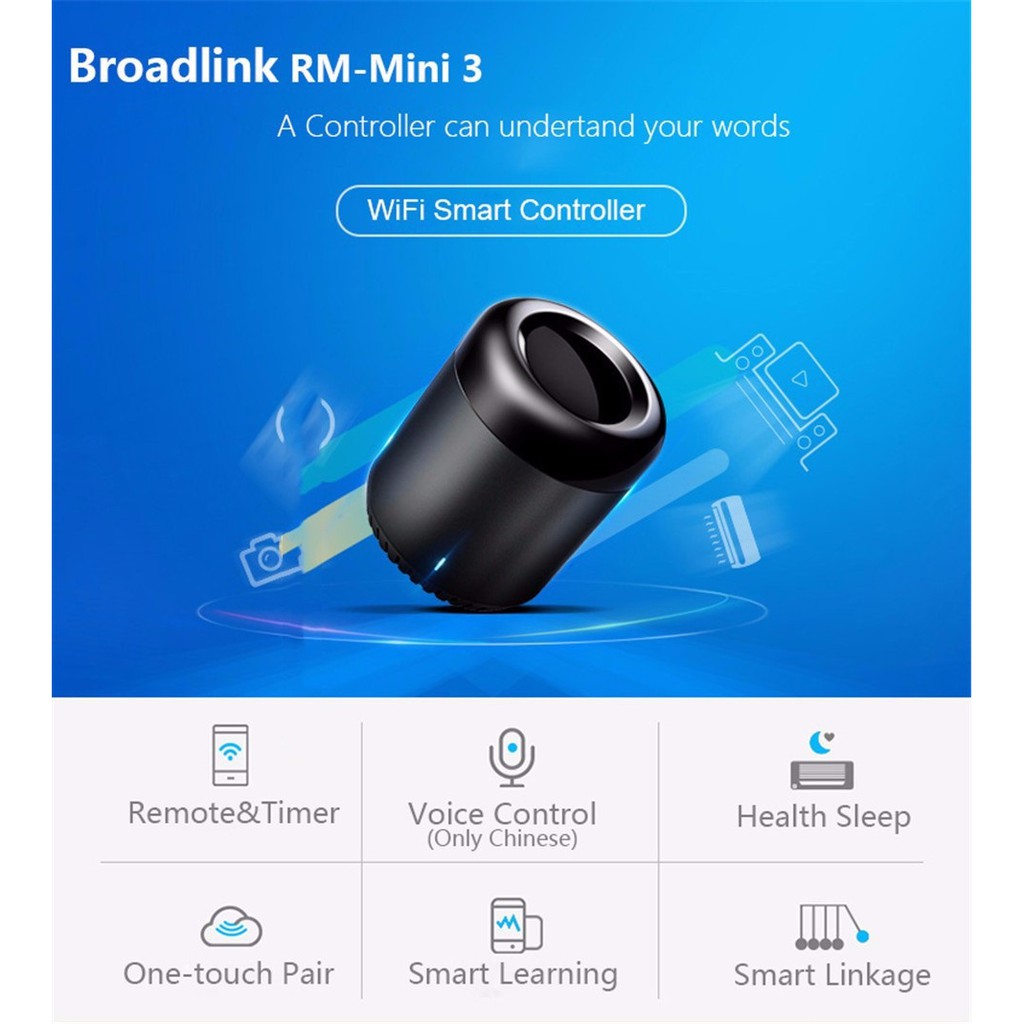 Trung tâm điều khiển hồng ngoại nhà thông minh Broadlink RM Mini 3