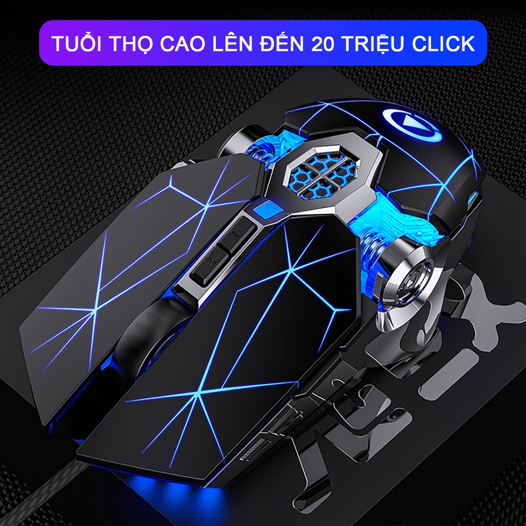 Chuột máy tính Gaming có dây SIDOTECH YINDIAO S7A gaming Esport 4 mức DPI không độ chễ Led RGB tắt tiếng chống ồn