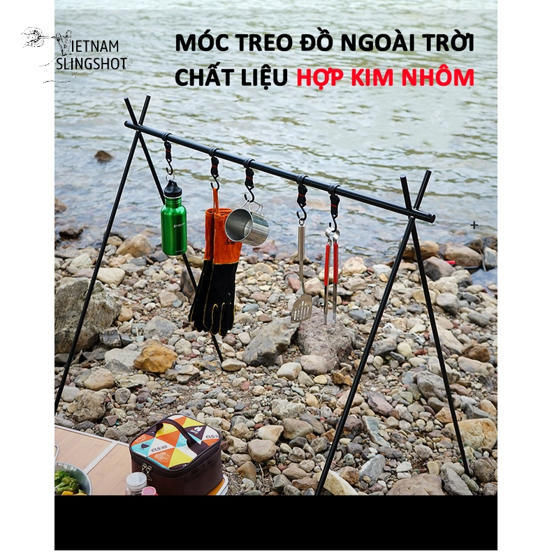 Giá Treo Đồ Dã Ngoại Gấp Gọn Tiện Dụng, Giá Móc Đồ Cắm Trại Nhỏ Gọn, Hợp Kim Nhôm Đa Năng Siêu Bền [DCP18]