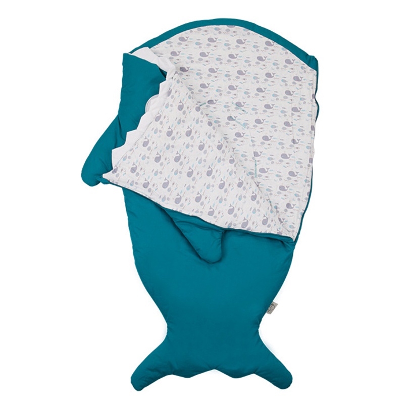 Túi Ngủ Hình Cá Mập Có Khóa Kéo Giữ Ấm Mùa Thu Đông Cho Bé