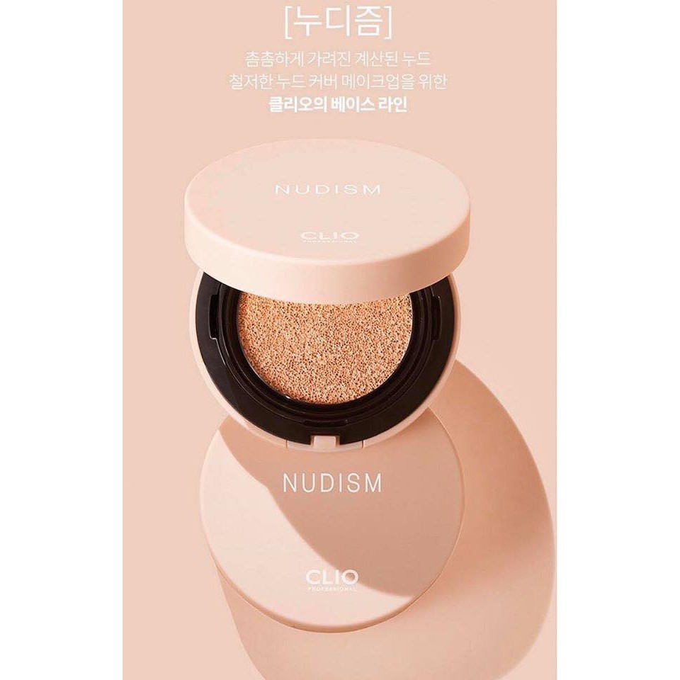Phấn nước cushion Clio Nudism velvetwear dành cho da hh dầu, dầu che phủ nhẹ bám đẹp đủ 3 màu | BigBuy360 - bigbuy360.vn