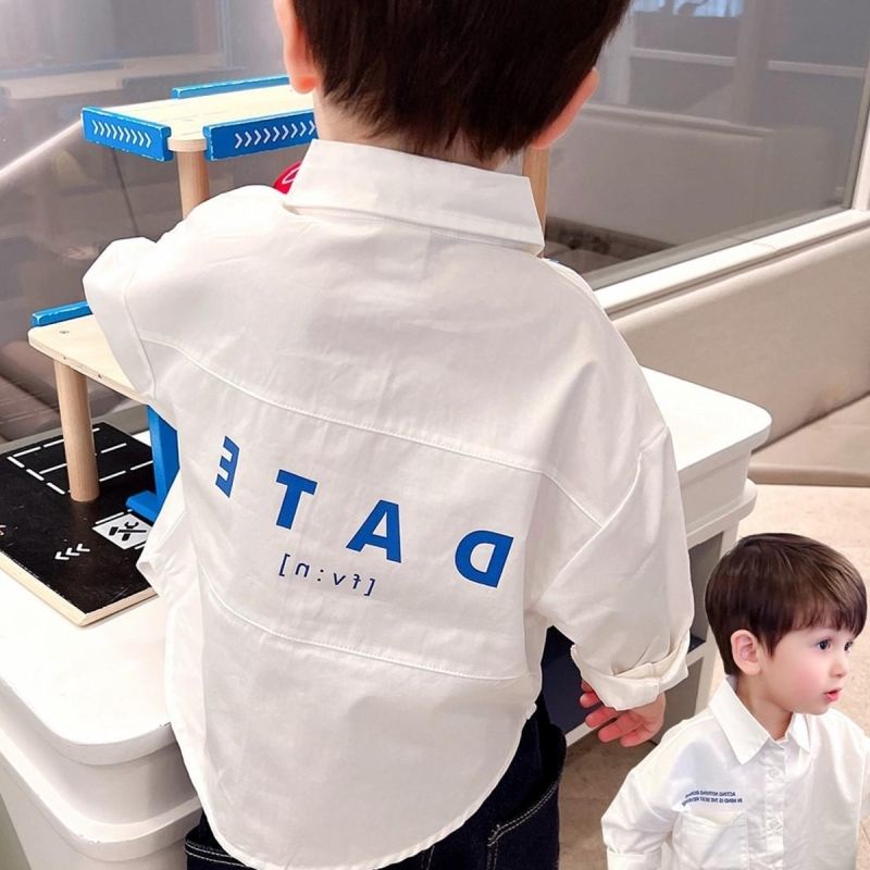 Áo Sơ Mi Cotton Dài Tay Thiết Kế Mới Thời Trang Mùa Xuân Dành Cho Bé Trai