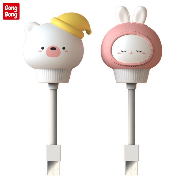 Đèn ngủ LED cắm điện USB hình thú dễ thương, đèn ngủ mini ánh sáng đẹp dịu nhẹ Gong Bong Store