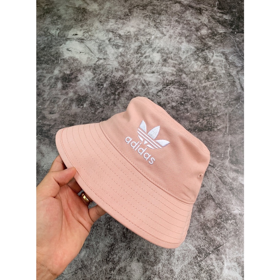 Mũ Bucket das cam nhạt H15 ADICOLOR BUCKET HAT PINK Made in Thailand full tag code