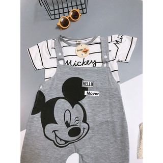 Set yếm mickey xám cho bé