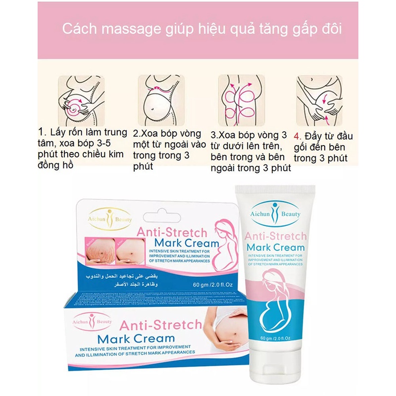 Kem Làm Mờ Rạn Da, Kem Tái Tạo Da Hiệu Quả Cho Bà Bầu Anti Stretch Marks Cream - Giảm Nhăn Do Tăng Cân Hiệu Quả
