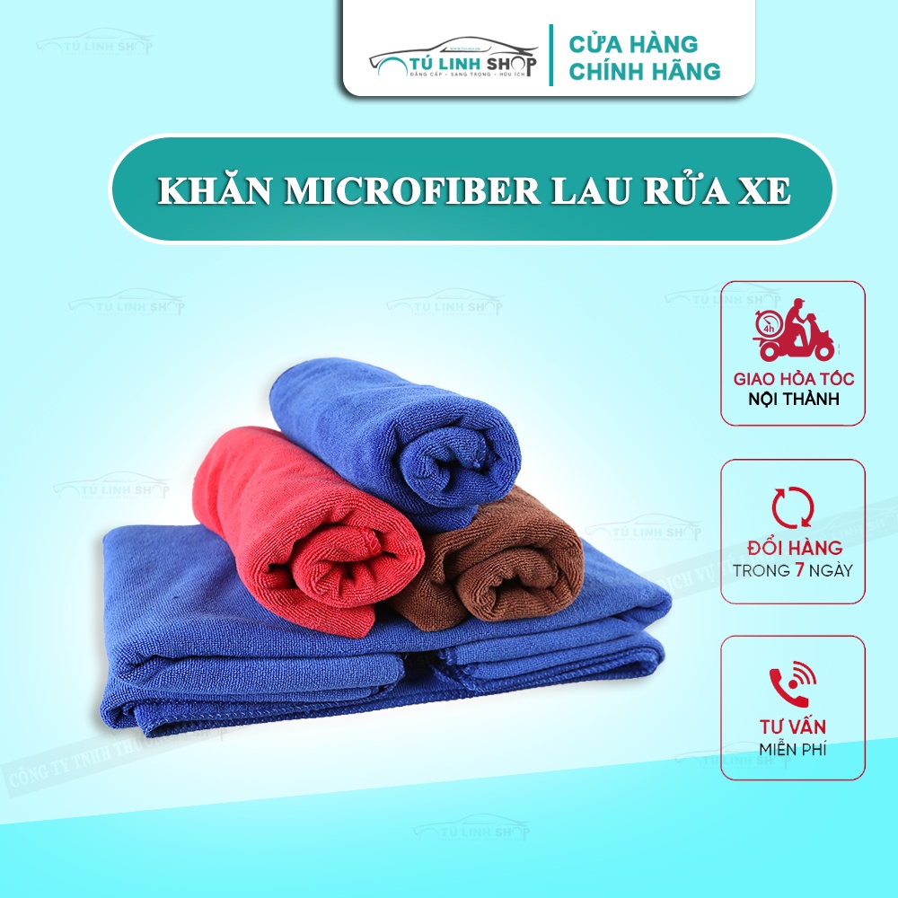 Khăn Lau 35x35 Siêu Mềm Và Thấm Hút, Lau Xe Ô Tô, Lau Trong Gia Đình Không Để Lại Vệt.