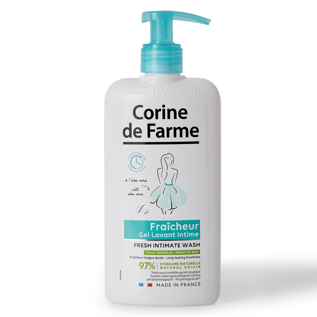 Corine de Farme Intimate Gel Fresh - Dung dịch vệ sinh phụ nữ làm sạch và khử mùi vùng kín 250ml