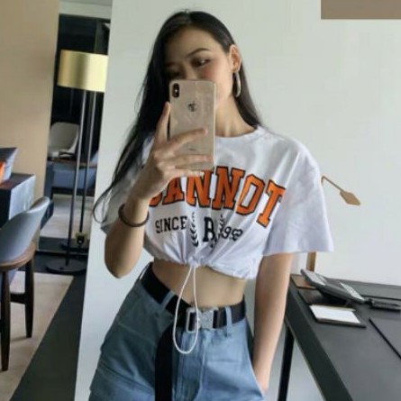 Áo croptop in chữ cannot cho mùa hè sôi động🤡
