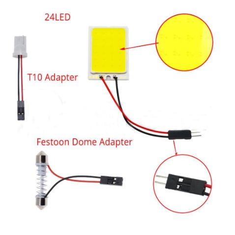 Đèn Led T10 W5w 16 24 36 48 COB 12V Ánh Sáng Trắng Trang Trí Nội Thất Xe Hơi
