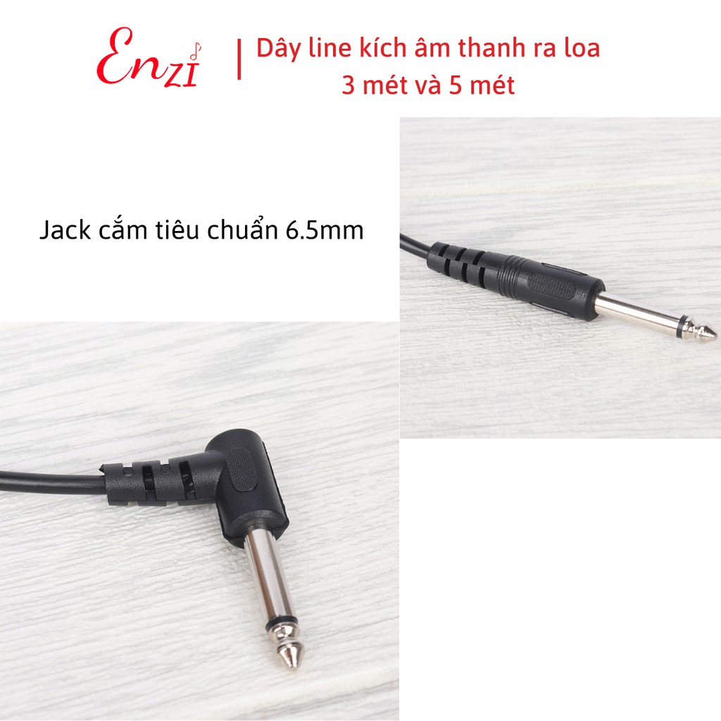 Dây line guitar kích âm thanh ra loa dài 3 mét và 5 mét dây kết nối jack cắm 6.5mm Enzi