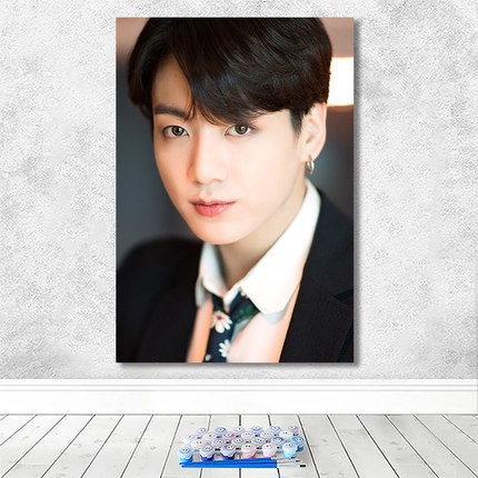 Tranh Sơn Dầu Số Hoá Ca Sĩ JungKook của BTS, Tranh Tô Màu Theo Số Ca Sĩ JungKook of BTS