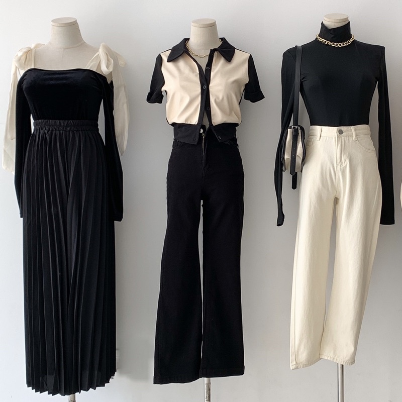 Áo Crop Top Polo Phối Da Nữ | HQ3015 | Lana Official