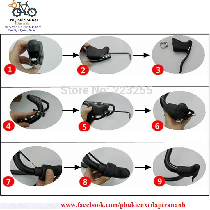 Cặp tay phanh sừng nhôm xe đạp road