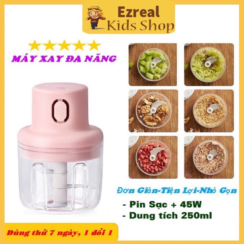 Máy Xay,Tỏi,Ớt,Mini Tự Động Sạc Pin,Làm Đồ Ăn Dặm Cho Bé