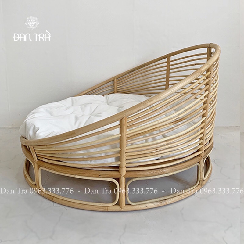 Ghế Papasan Đan Mây Lưới Cách Tân Size 1m4, Ghế Mây Tròn Tình Yêu, Ghế Mây Nằm Thư Giãn, Nội Thất Mây Tre Đan
