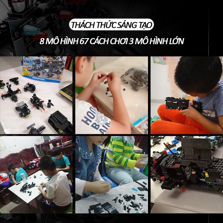 Đồ Chơi Lắp Ráp Kiểu Lego Biệt Đội Swat,Xe Ôtô Cảnh Sát,Trực Thăng Chiến Đấu,Người Máy Robot 5035 Với 820 Mảnh Ghép