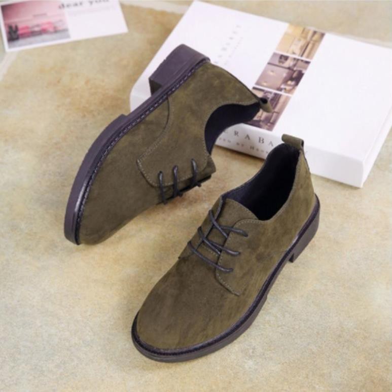 Giày Oxford Nữ Da Lộn Đế Cao 3cm Cá Tính - MPS99