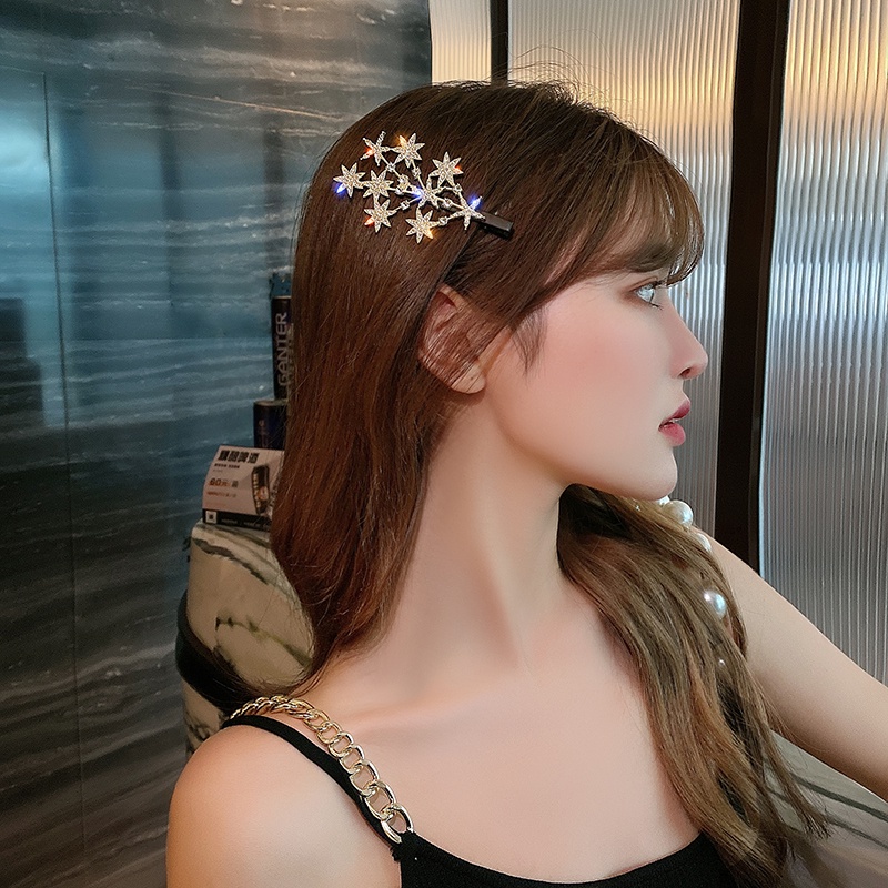 Kẹp Tóc Hình Ngôi Sao Đính Đá Lấp Lánh Thời Trang Cho Nữ