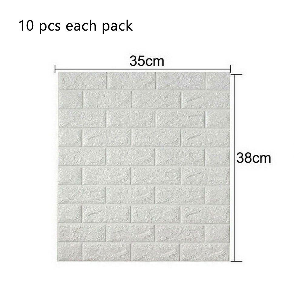 LONTIME Bộ 10 Miếng Dán Tường Bằng Xốp 3D Chống Va Chạm Kích Thước 38 * 35cm Trang Trí Phòng Khách / Phòng Ngủ / Phông