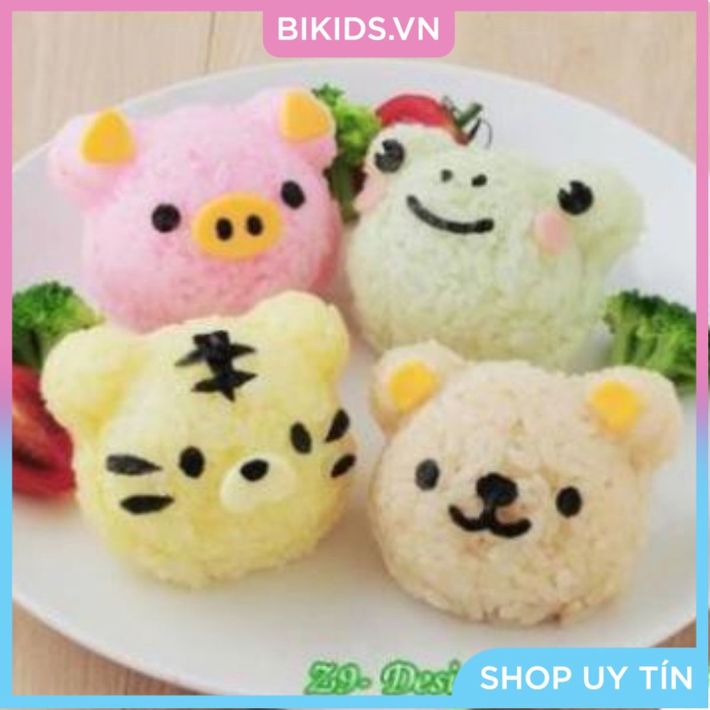 KHUÔN ÉP CƠM BENTO 4 ANH EM HEO HỔ GẤU ẾCH - Cao cấp