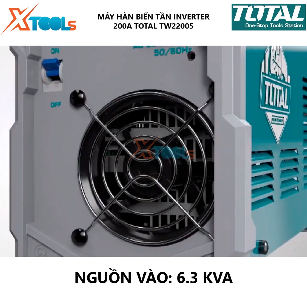 Máy hàn điện tử Inverter MMA TOTAL TW22005 Máy hàn điện có Điện thế: 220-240V Điện áp 10-200A Điện thế không tải 70V