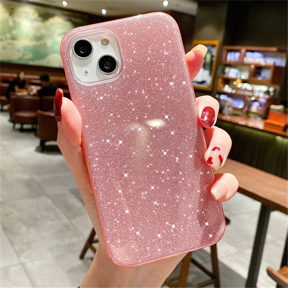 Ốp Điện Thoại Viền Vuông Lấp Lánh Đơn Giản Cho IPhone 13 12 11 Pro Max